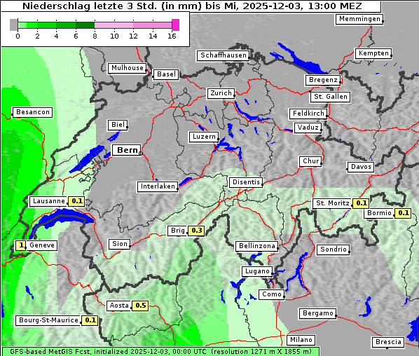 Niederschlag, 3. 12. 2025