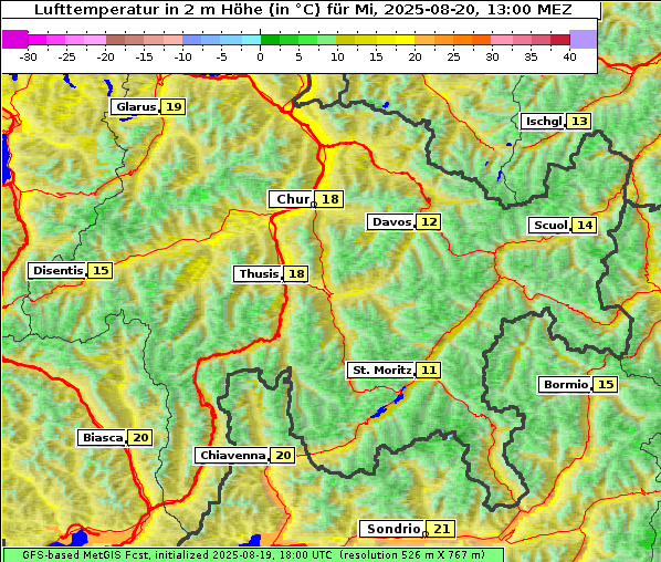 Temperatur, 20. 8. 2025