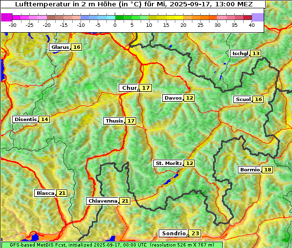 Temperatur, 17. 9. 2025