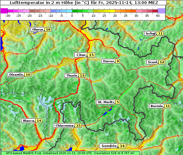 Temperatur, 14. 11. 2025