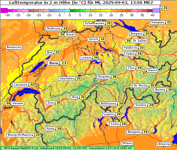 Temperatur, 3. 9. 2025
