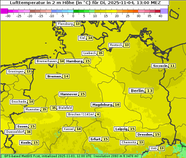 Temperatur, 4. 11. 2025