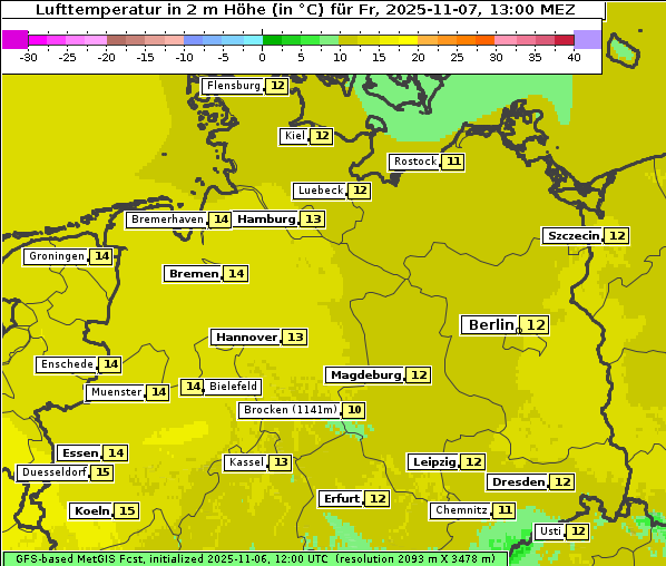 Temperatur, 7. 11. 2025