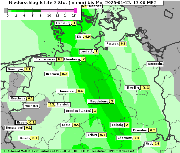 Niederschlag, 12. 1. 2026