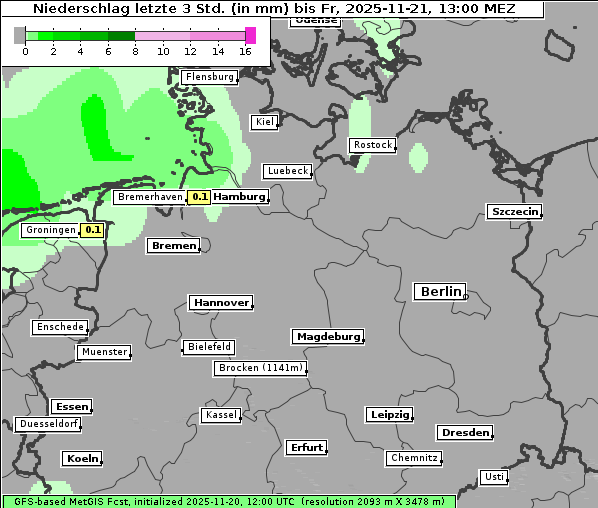 Niederschlag, 21. 11. 2025