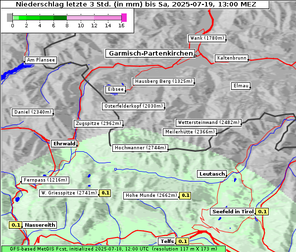 Niederschlag, 19. 7. 2025