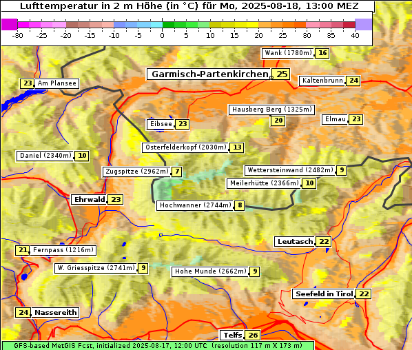 Temperatur, 18. 8. 2025