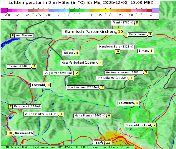 Temperatur, 8. 12. 2025