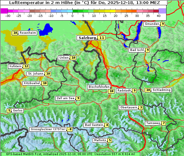 Temperatur, 18. 12. 2025