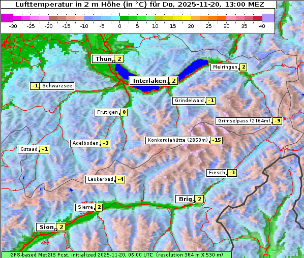 Temperatur, 20. 11. 2025