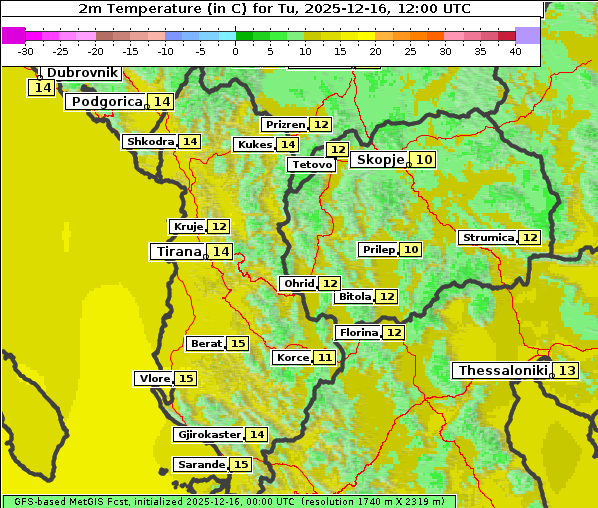 Temperatur, 16. 12. 2025
