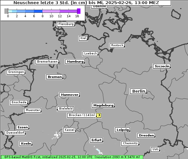 Neuschnee, 26. 2. 2025