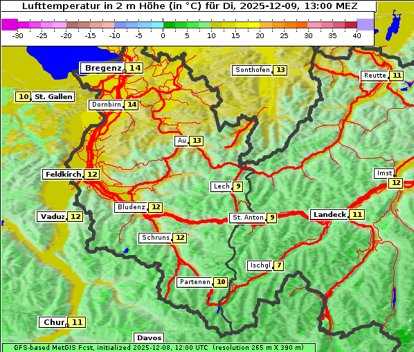 Temperatur, 9. 12. 2025