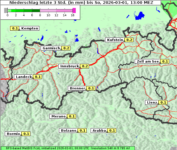 Niederschlag, 1. 3. 2026