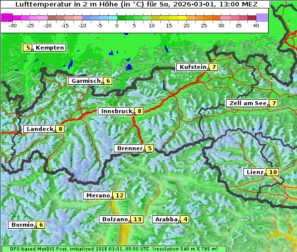 Temperatur, 1. 3. 2026