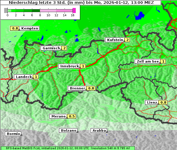 Niederschlag, 12. 1. 2026