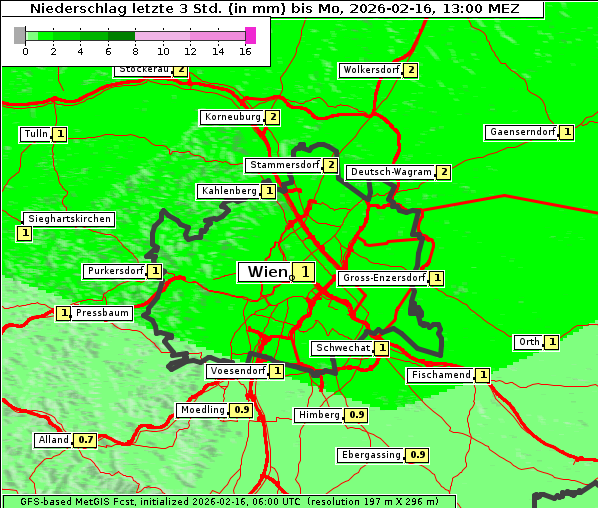 Niederschlag, 16. 2. 2026