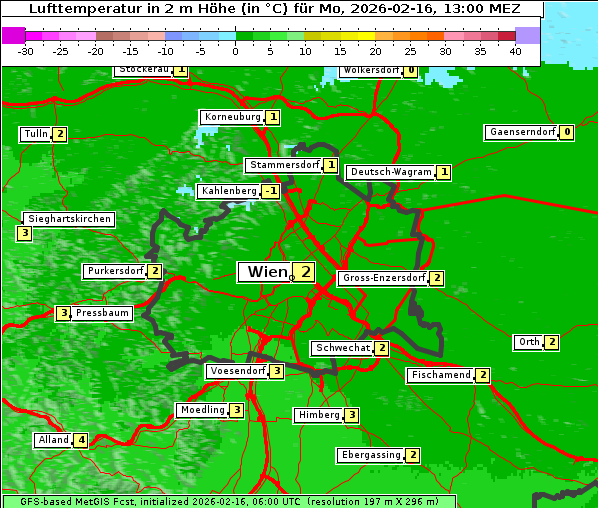 Temperatur, 16. 2. 2026