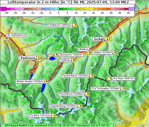 Temperatur, 9. 7. 2025