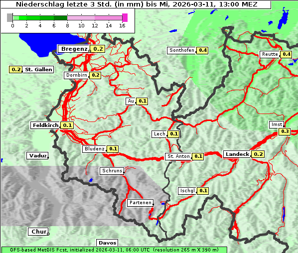 Niederschlag, 11. 3. 2026