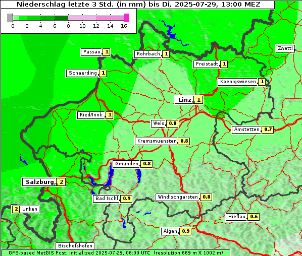 Niederschlag, 29. 7. 2025