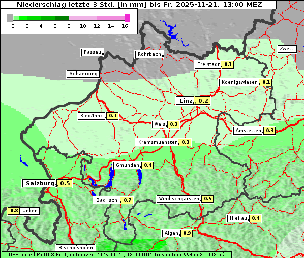 Niederschlag, 21. 11. 2025