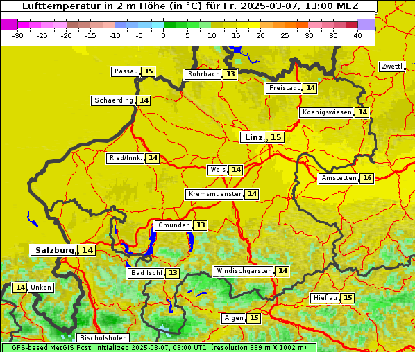 Temperatur, 7. 3. 2025