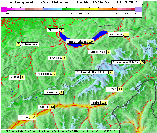 Temperatur, 30. 12. 2024