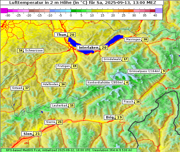 Temperatur, 13. 9. 2025
