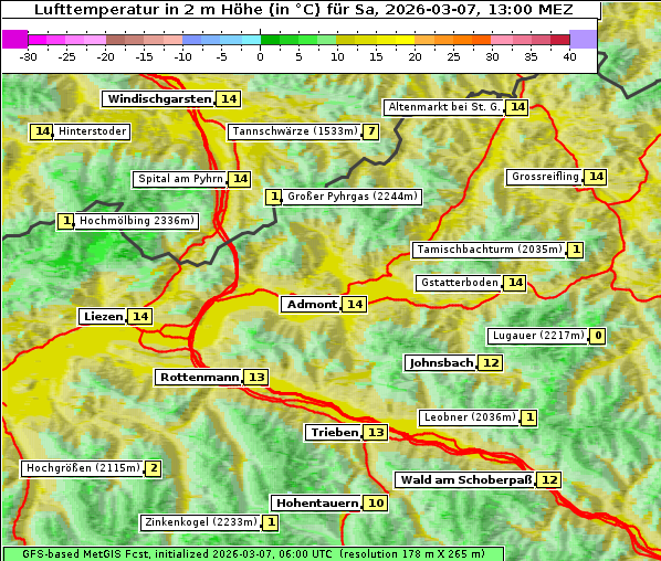 Temperatur, 7. 3. 2026