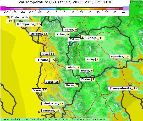 Temperatur, 6. 12. 2025
