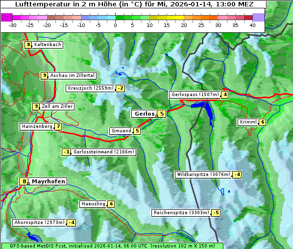 Temperatur, 14. 1. 2026
