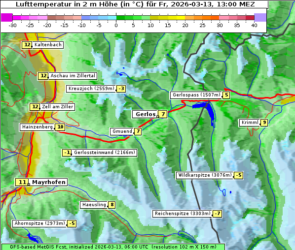 Temperatur, 13. 3. 2026