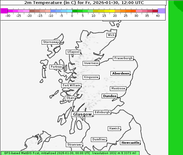 Temperatur, 30. 1. 2026