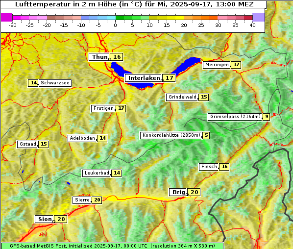 Temperatur, 17. 9. 2025