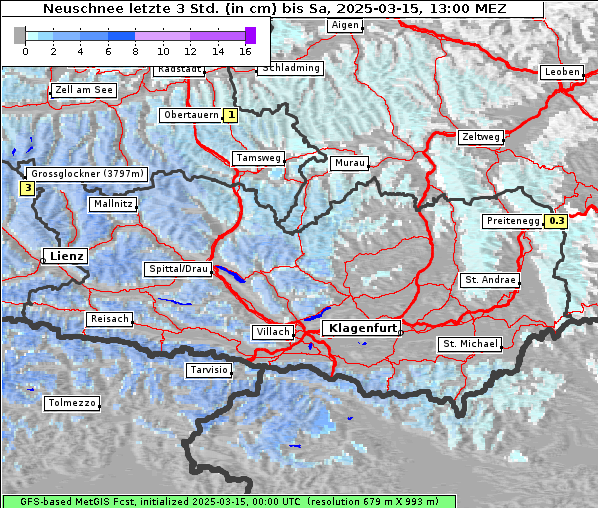 Neuschnee, 15. 3. 2025