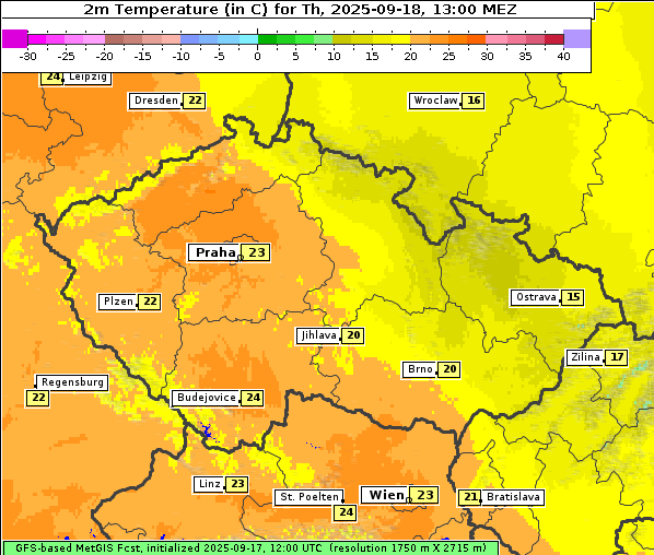 Temperatur, 18. 9. 2025