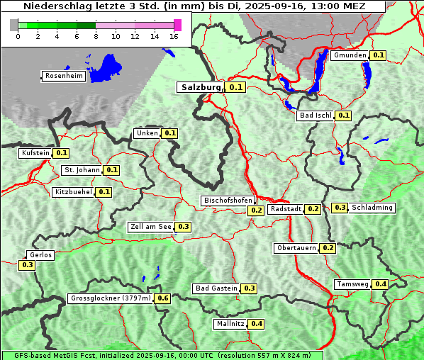 Niederschlag, 16. 9. 2025