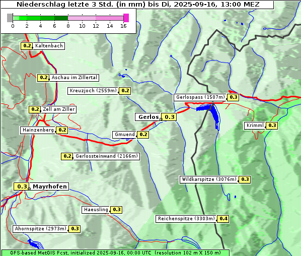 Niederschlag, 16. 9. 2025