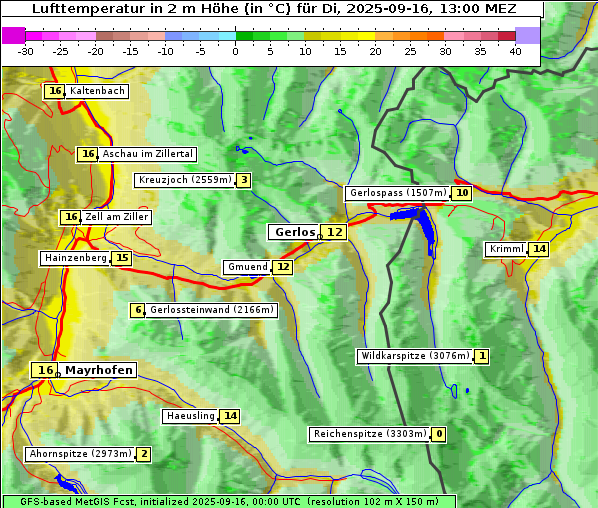 Temperatur, 16. 9. 2025