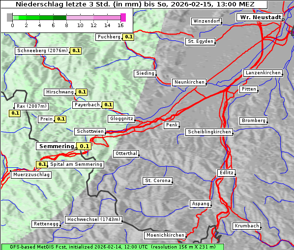 Niederschlag, 15. 2. 2026
