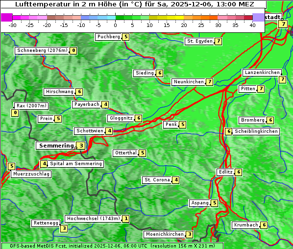 Temperatur, 6. 12. 2025