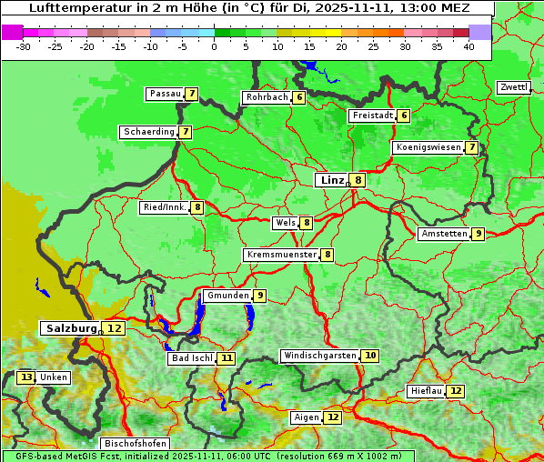 Temperatur, 11. 11. 2025