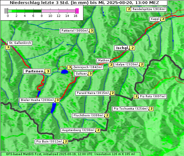 Niederschlag, 20. 8. 2025