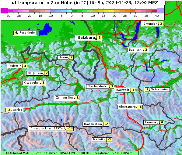 Temperatur, 23. 11. 2024