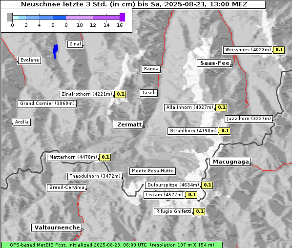 Neuschnee, 23. 8. 2025