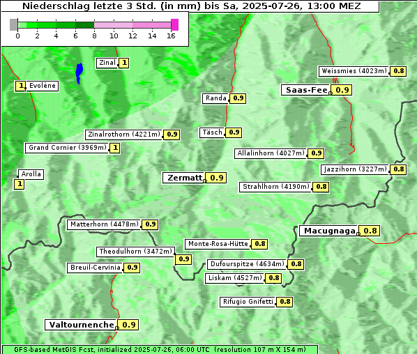 Niederschlag, 26. 7. 2025