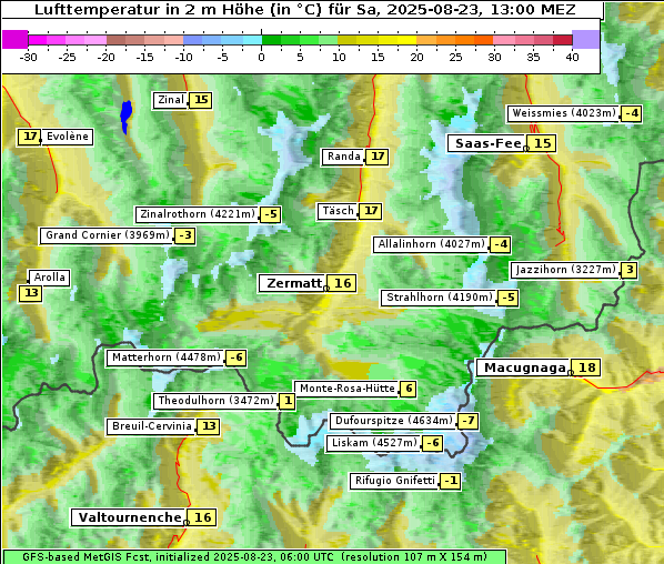 Temperatur, 23. 8. 2025