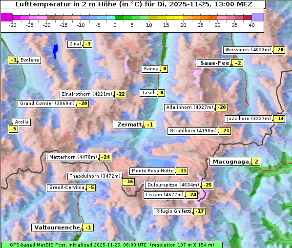 Temperatur, 25. 11. 2025