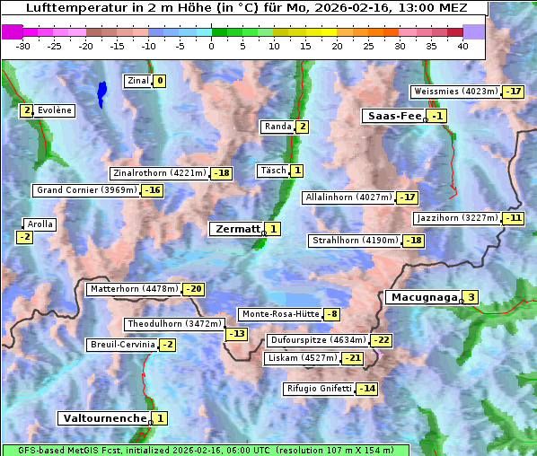 Temperatur, 16. 2. 2026
